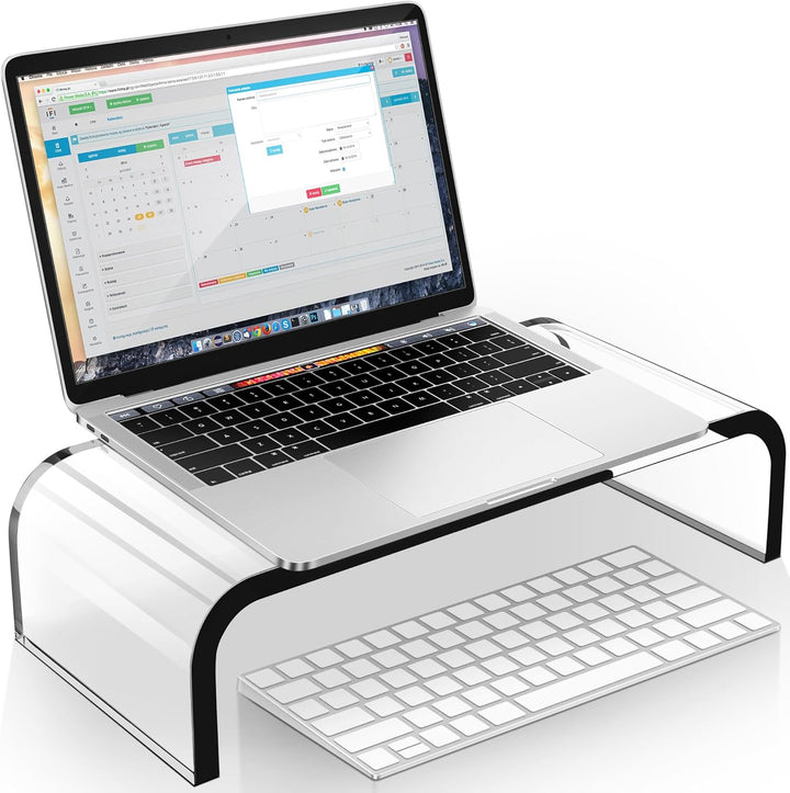 AboveTEK Acryl-Monitorständer Klarer Monitorständer &amp; Computer-Schreibtischständer, Premium-Acryl-La