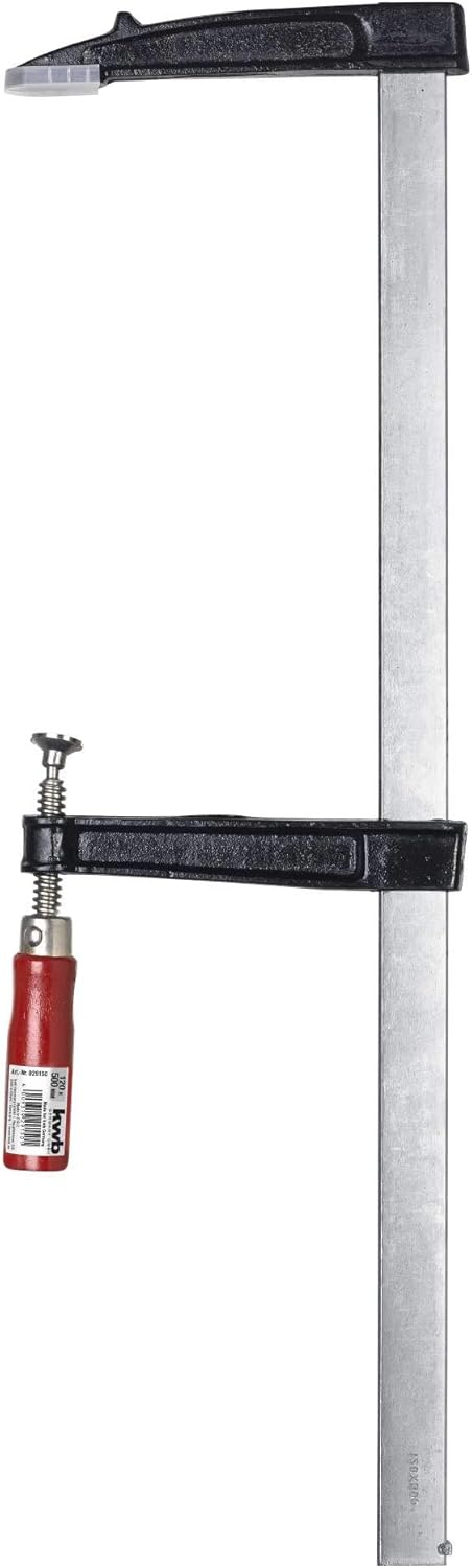 kwb Schraub-Zwinge mit Holzgriff 120x500 - Spannweite 500 mm, Spanntiefe 120 mm - Stabile Metallschi