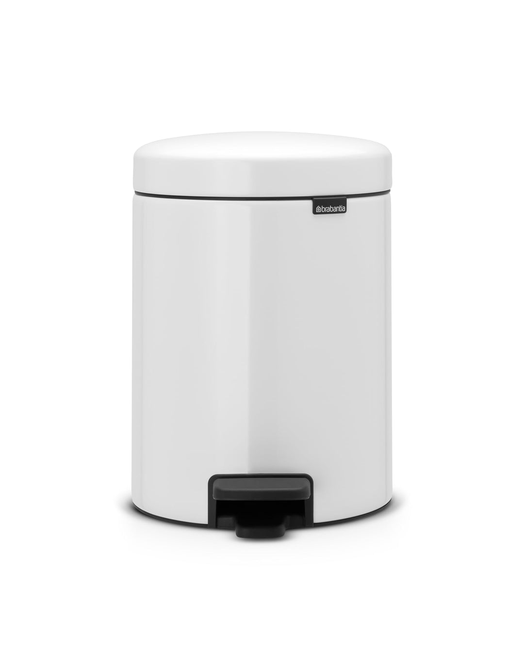 Brabantia Treteimer mit Inneneimer aus Kunststoff, Stahl, 5 Liter, Weiss, 5L 5 Liter White, 5 Liter