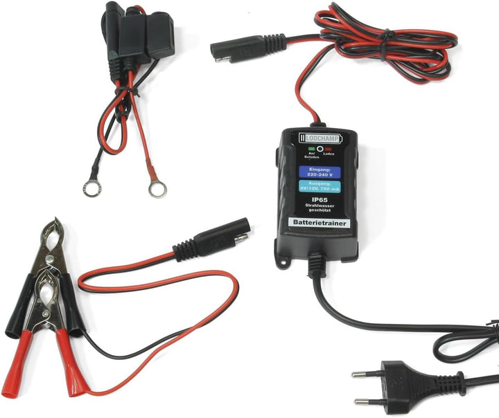 146303 Battery Trainer 6 V/12 V-750 mAh IP65 Wartungsladegerät Batterieladegerät Wartungsladegerät f