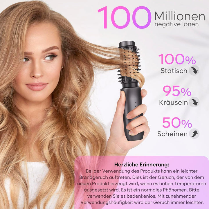 Kabellose Lockenstabbürste, 2024 NEU Tragbare Reise-Lockenstab-Minibürste für Frauen, 7000 mAh USB-A