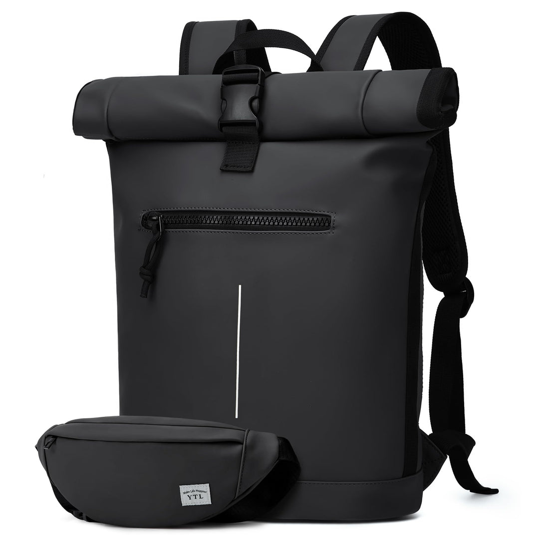 YTL Rolltop Wasserdicht Rucksack für Damen & Herren,mit Laptopfach für 17 Zoll,Gross Elegantrucksack