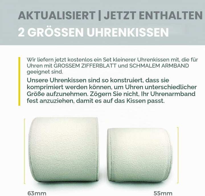CASE ELEGANCE Tragbare Uhrenbox für Damen/Herren aus Kunstleder, Aufbewahrungsbox für 3 Uhren (braun
