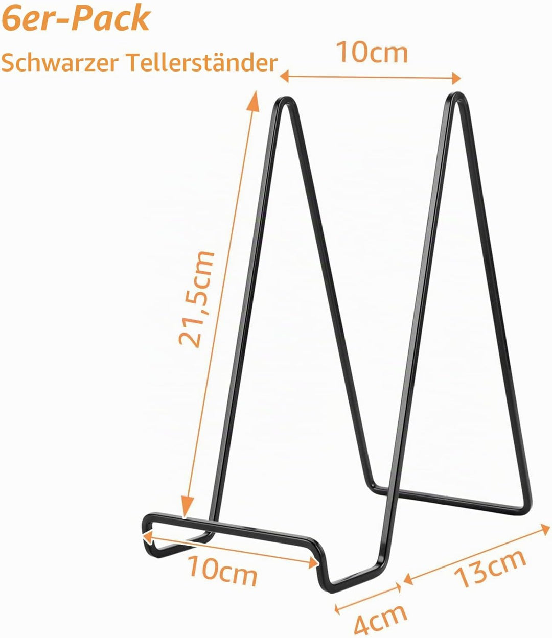 6er-Set 8 Zoll Staffelei Aufsteller Teller Ständer Metall, Tellerständer, Schwarz Metall Tellerständ
