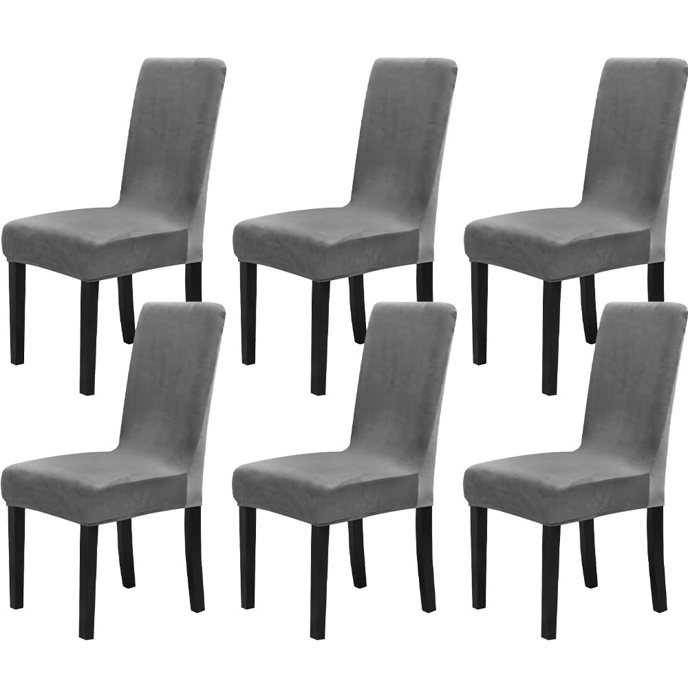 Chickwin Stuhlhussen 6er Set Samt Stuhlhussen für Schwingstühle, Esszimmerstühle Hussen Für Hochzeit