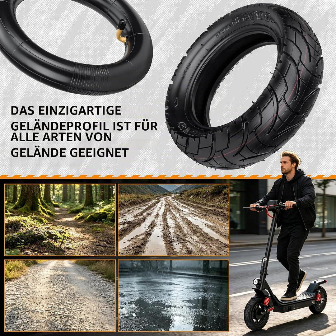 Xastro 2PCS 10 Zoll E Scooter Reifen 255x80 Reifen und Schlauch 80/65-6 E Scooter Reifen 255x80 Offr