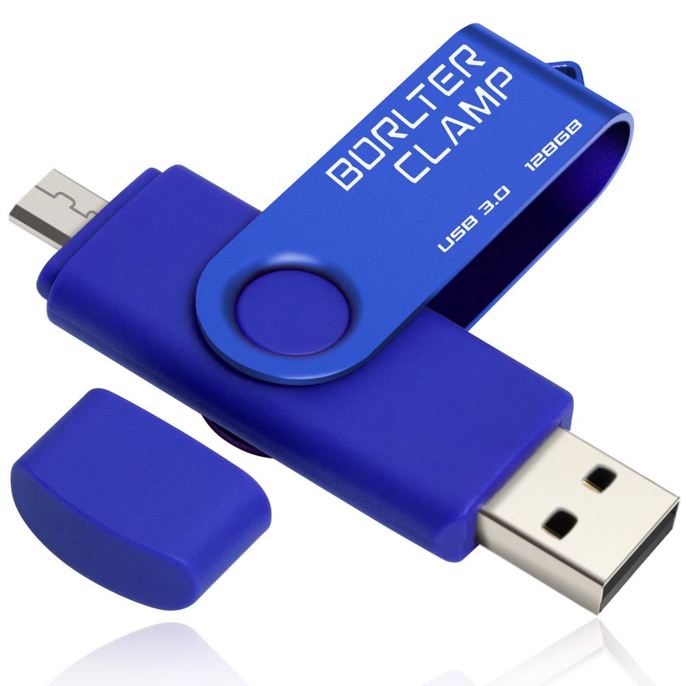 BORLTER CLAMP 128GB OTG USB-Stick Speicherstick Dual USB 3.0 Flash-Laufwerk mit Micro USB-Laufwerk A