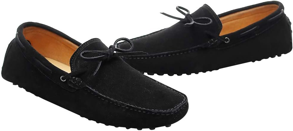 Jamron Herren Weich Wildleder Fahrschuhe Halbschuhe Handgefertigt Moccasin Slippers Grosse Grösse 41