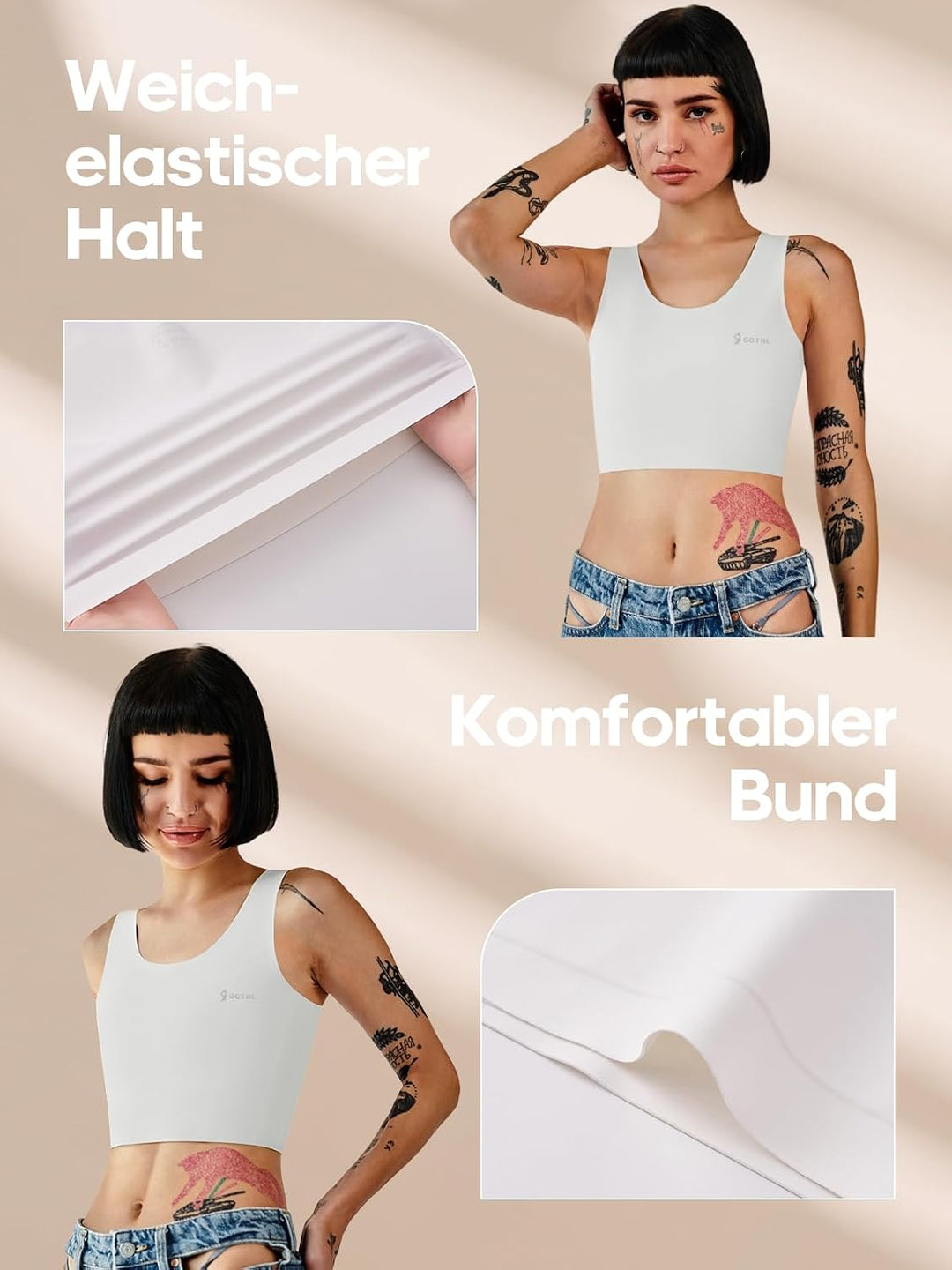 Brust Binder für Transgender FTM Trans Binder Atmungsaktive Nahtlos Schwimm Binder Bra Weiss 3XL, We