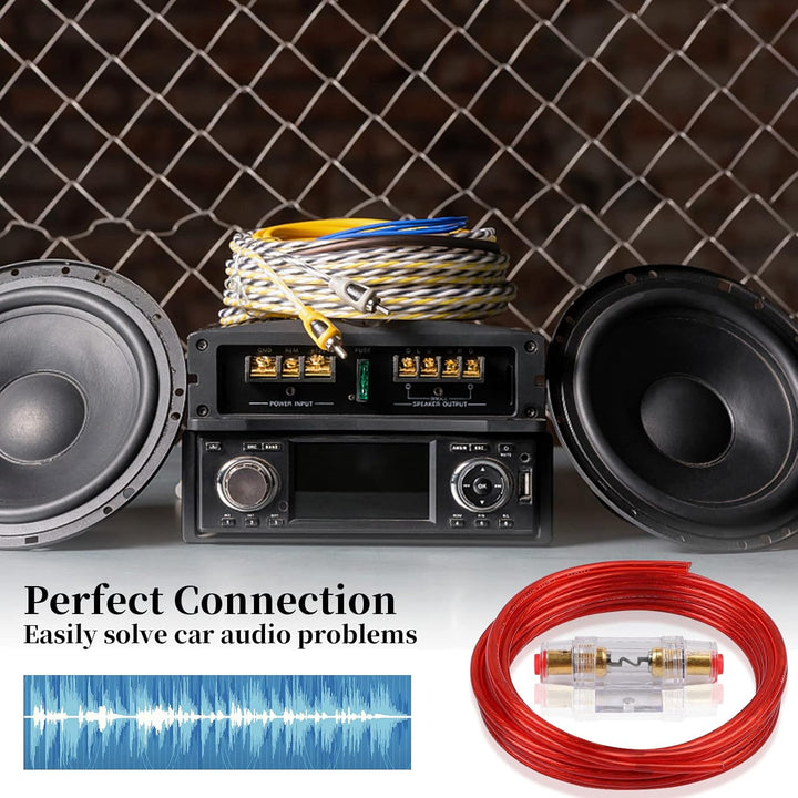 Verstärker Kabelsatz, Anschluss-Set Auto Verstärker Kabel Set, Subwoofer Kabel Set Endstufe Kabel, C