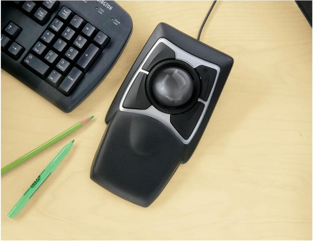 Kensington Expert Mouse Trackball, Kabelgebundene Computermaus mit Trackball &amp; Scrollring, 55 mm Kug