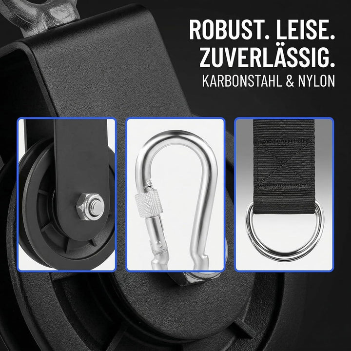2Set Umlenkrolle für Seile 90mm, 360° Schwenkbar Seilrolle mit Silent-Lager, Schwerlast Riemenscheib