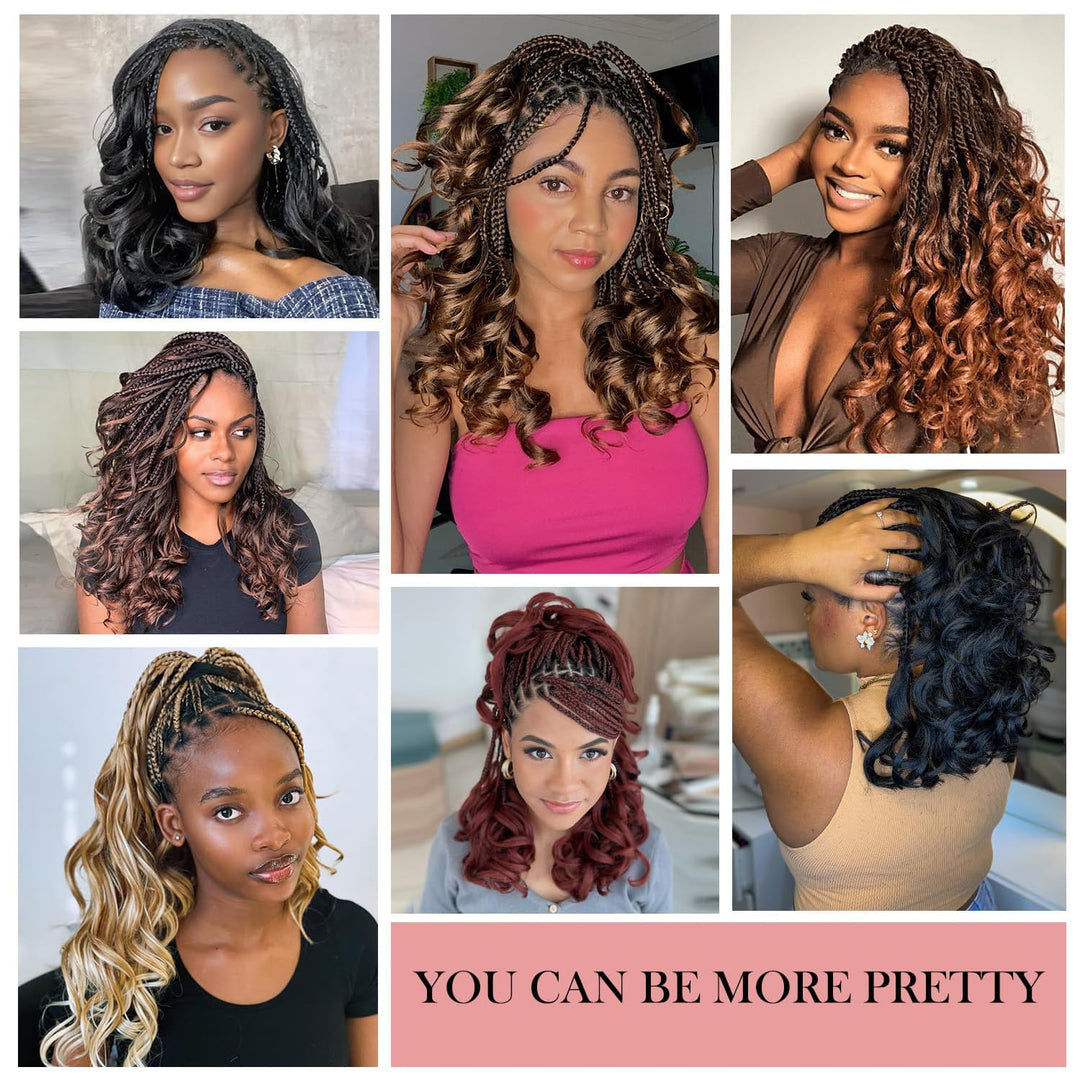 WoWCFyyds 8 Packs French Curl Braiding Hair 12 Inch Loose Wave Spiral Curly Braiding Hair Extensions