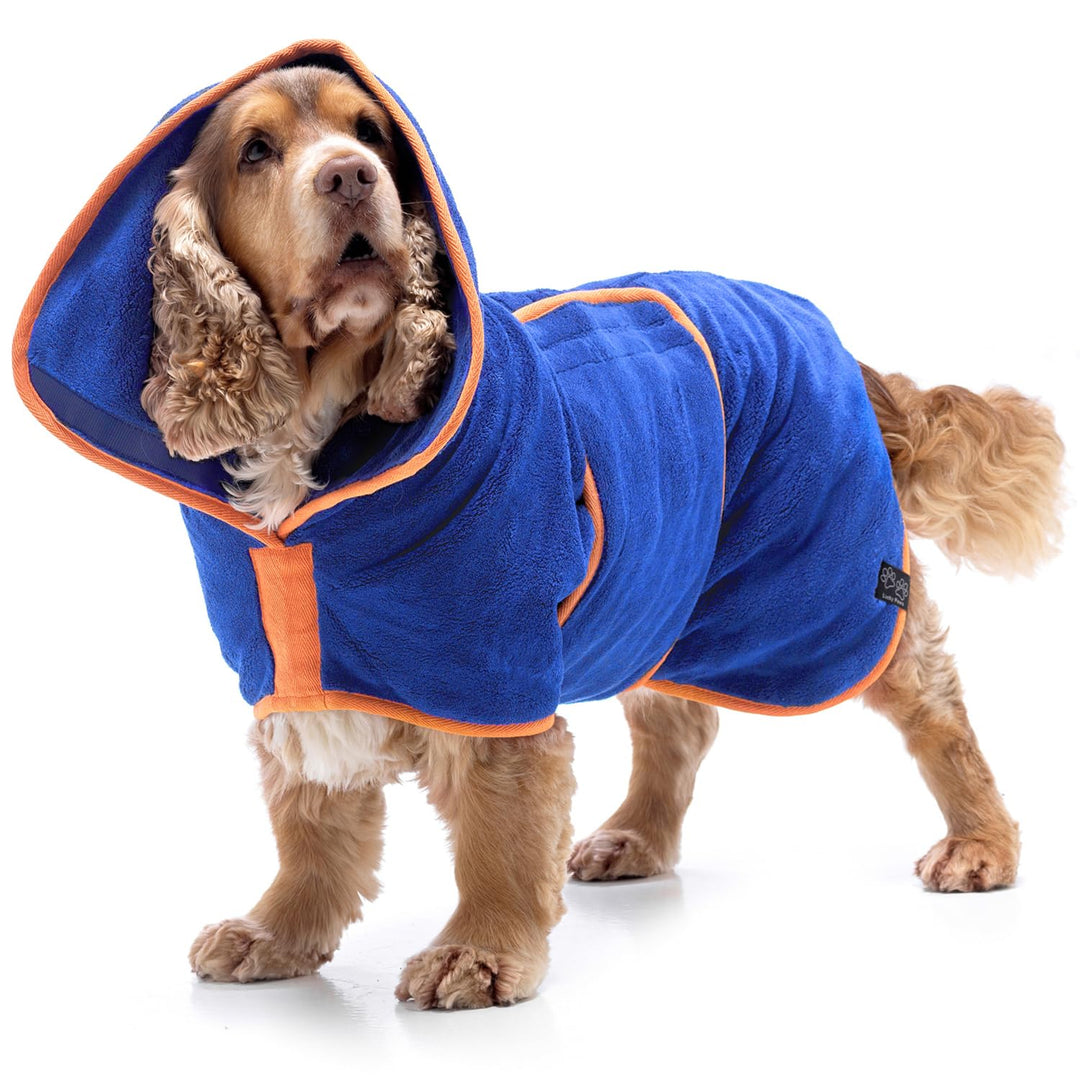 Lucky Paws® Hundebademantel – doppellagiger, Ultra-absorbierender &amp; luxuriös weicher Bademantel Hund