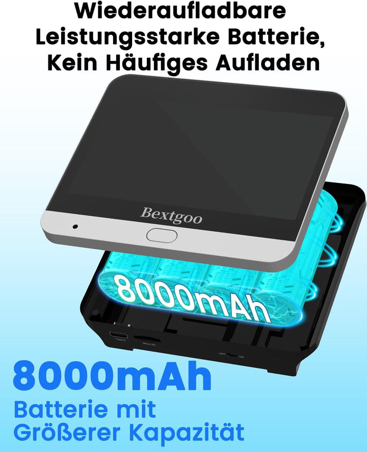 Bextgoo 2K Türspion Kamera WLAN, Digitaler Türspion mit Türklingel, 4,3 Zoll Farbbildschirm, 32GB Ka