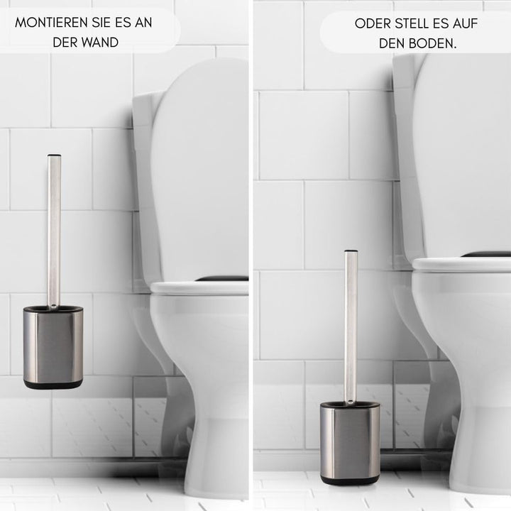 Erreke Toilettenbürste Silikon, Klobürste Silikon, WC Bürste, Klobürste Edelstahl, Toilettenbürste E