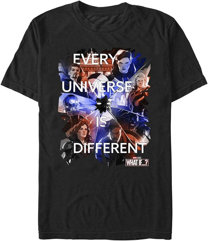 Marvel Herren wäre wenn Every Universe is Different Group Shatter T-Shirt S Schwarz, S Schwarz