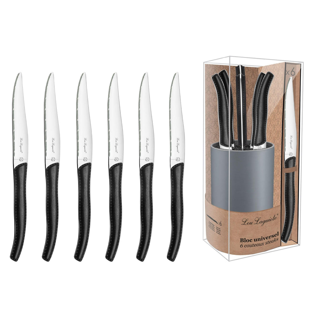 Amefa Steakmesser Set SKY LAG 6-teilig Schwarz 13/0 Klingenstahl hochglanzpoliert Kunststoffgriff in