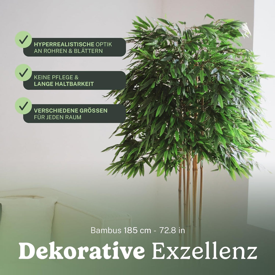 Künstlicher Bambus mit natürlichen Holzstämmen, hergestellt aus den besten Materialien, ideal für He
