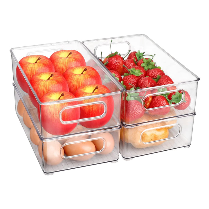 Diwoker Kühlschrank Organizer Stapelbar, Aufbewahrungsbox Küche Organizer, Speisekammer Vorratsbehäl