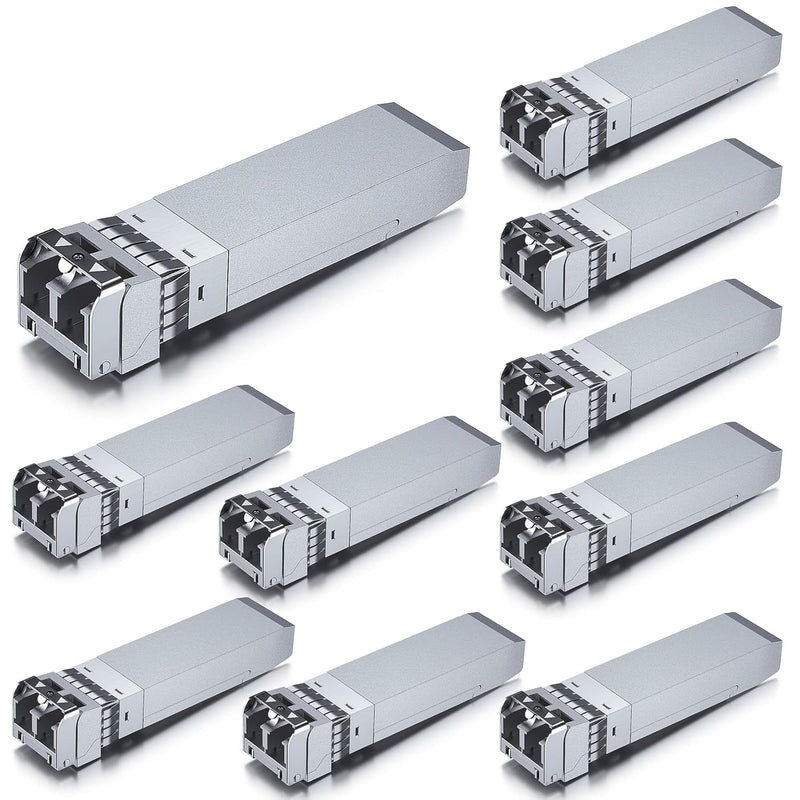 [10 Stück] 10Gb SFP+ SR Multimode Modul, 10GBase-SR LC Transceiver Kompatibel für Cisco SFP-10G-SR,