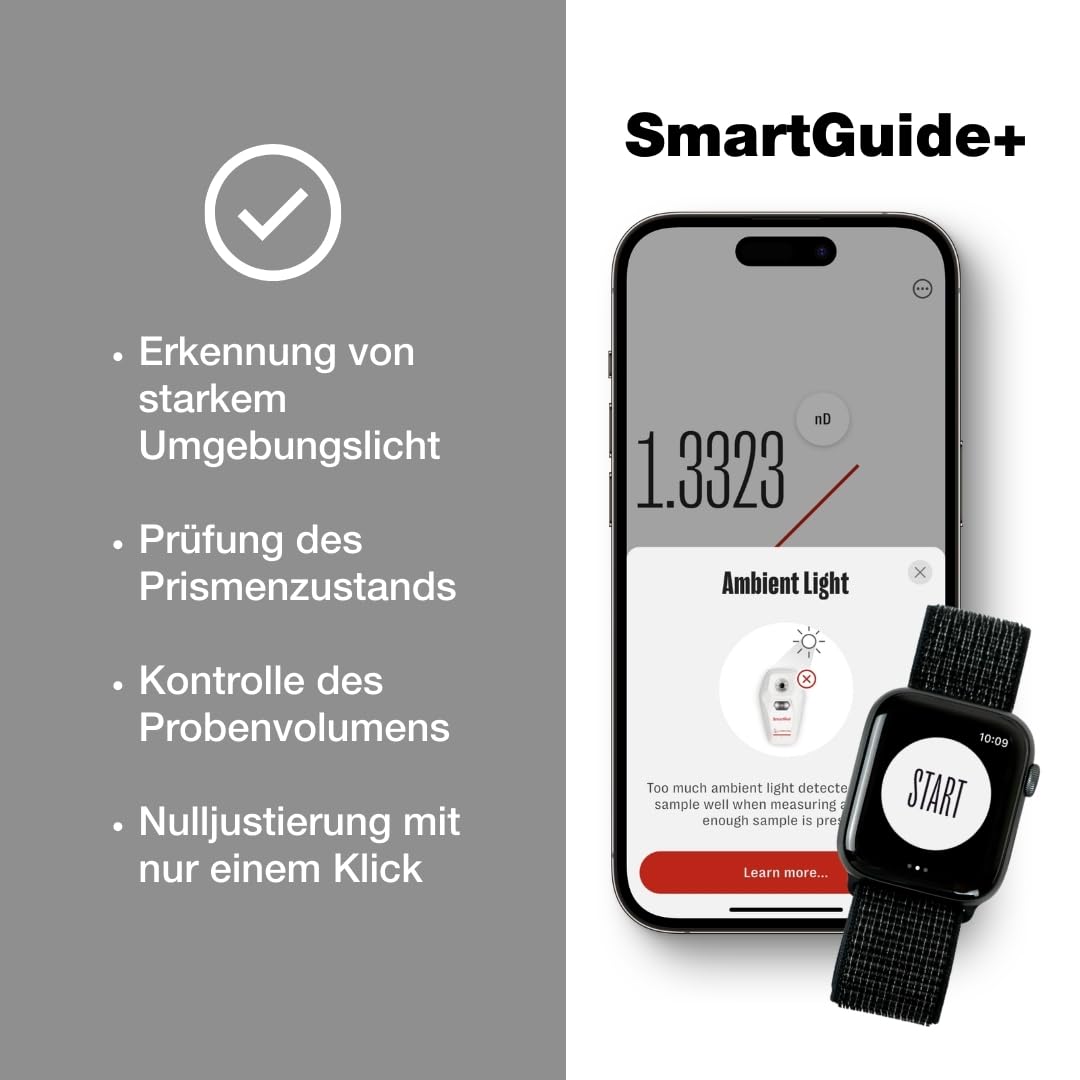 SmartRef AntonPaar - Digitales Refraktometer - Extrakt der Bierwürze, Zuckergehalt in Früchten, Sali