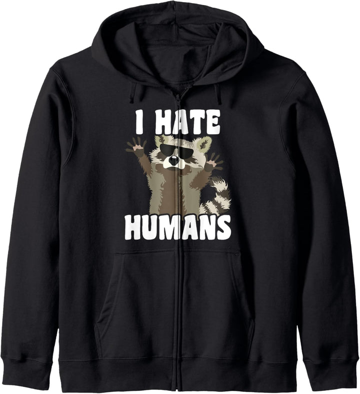 I hate humans Marder Waschbär Kapuzenjacke