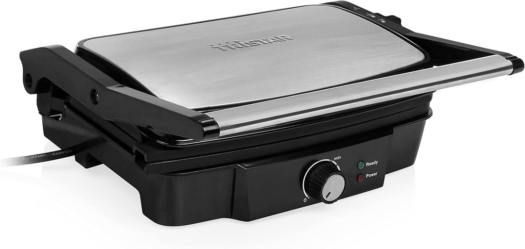 Tristar Kontaktgrill mit 180° Öffnung und Einer Bratfläche von 28 x 17 cm/auch als Tischgrill nutzba