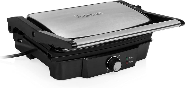 Tristar Kontaktgrill mit 180° Öffnung und Einer Bratfläche von 28 x 17 cm/auch als Tischgrill nutzba