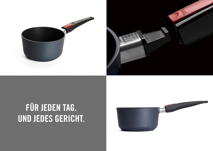 Woll Diamond Lite Stieltopf, Ø 18 cm, 9.5 cm hoch, 2.0 Liter, mit abnehmbarem Stiel - Geeignet für C
