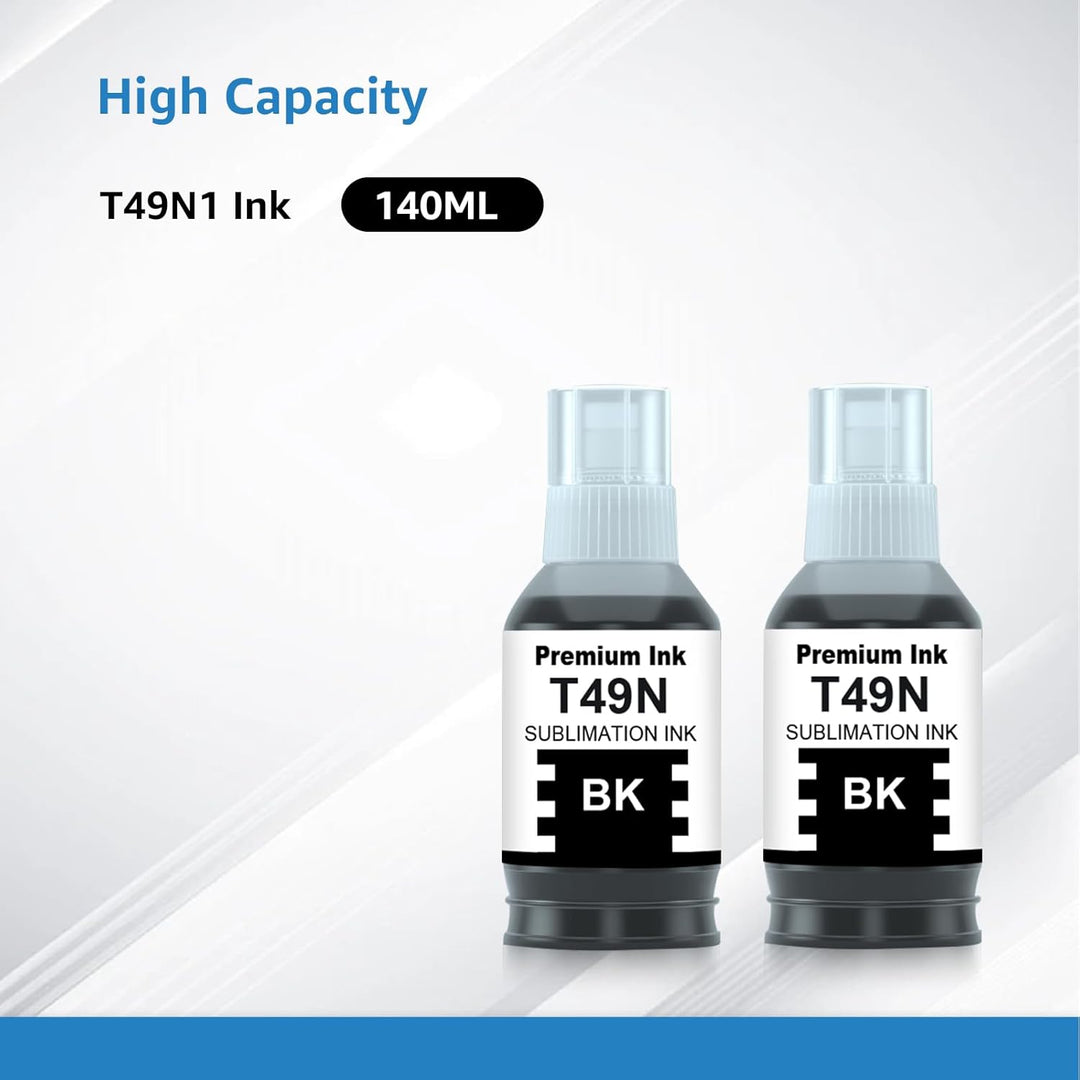 Kompatible T49N T49N1 (2 x 140ml) Sublimationstinte für SC23BK SC23C SC23M SC23Y Nachfülltinte für E