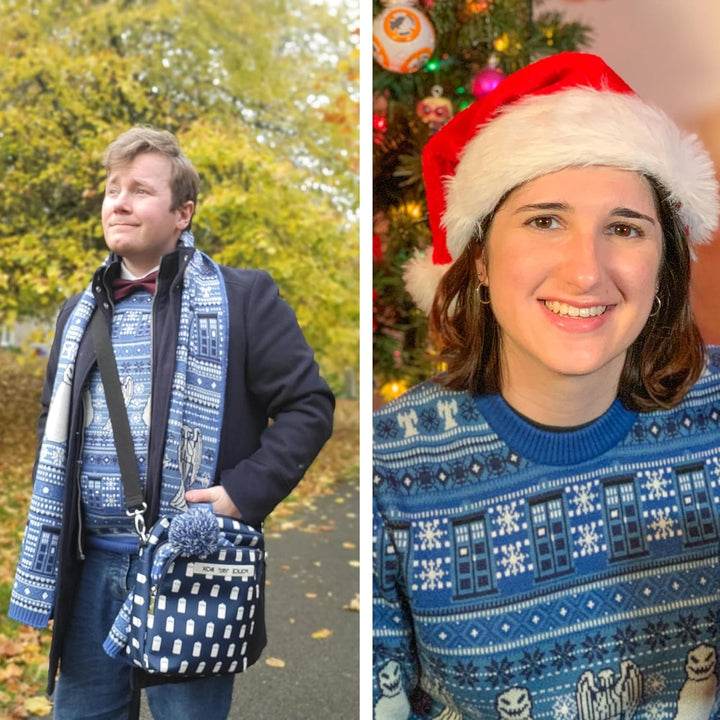DOCTOR WHO Weihnachtspullover - Offizieller BBC Festliche Pullover von LOVARZI L Blau, L Blau