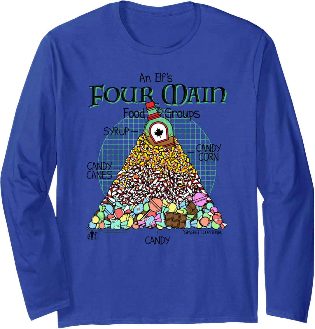 Elf Movie Food Pyramid Weihnachten Langarmshirt