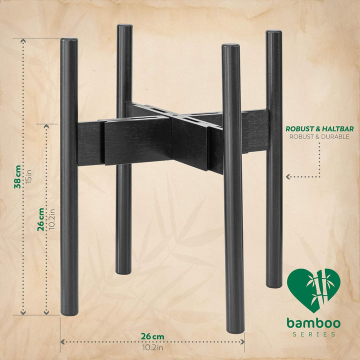 Rubberneck Bambus Pflanzenständer - Verstellbare Blumentopfständer aus Bambusholz für den Innen- und