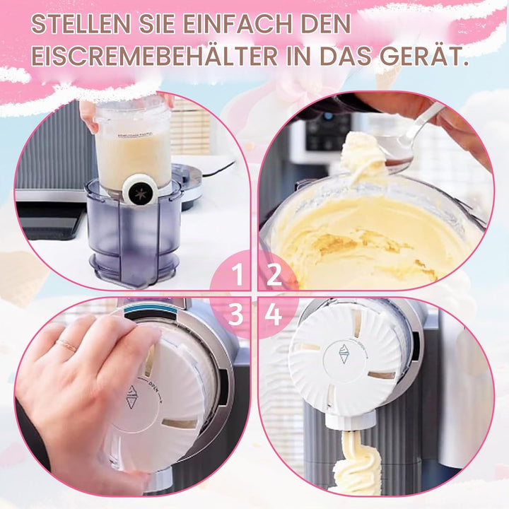 4 Stück Ninja Creami Behälter 480ml, BPA-frei &amp; Spülmaschinenfest, Kompatibel mit Ninja NC300/NC301/
