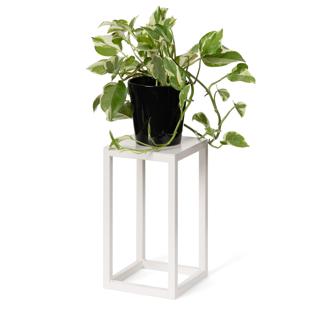 LAMO Manufaktur Blumenständer Elfenbein aus Metall 28cm | Pflanzensäule für Innenräume - Wohnzimmer,