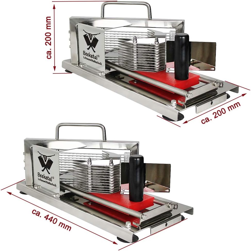 Beeketal 'BTS4' Profi Gastro Tomatenschneider mit Schlittensystem und extrem scharfen Edelstahl Well