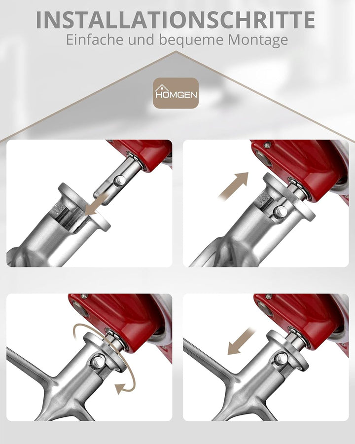 HOMGEN Flachrührer Edelstahl für Kitchenaid 4.5/5QT Flachrührer aus Edelstahl spülmaschinenfest für