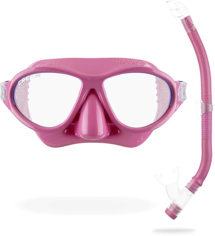 CRESSI seit 1946 - Moon Kid Schnorchelmaske Kinder 5-10 Jahre Pool Meer Combo Set Rosa/Flieder, Comb