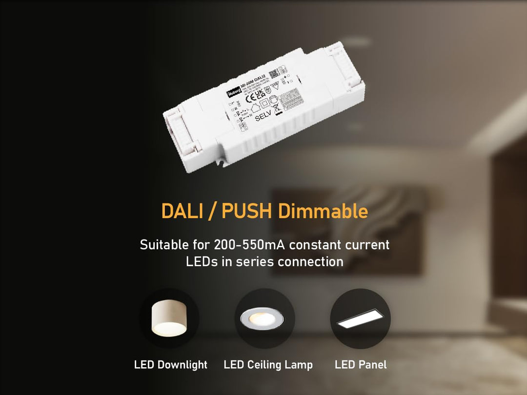 LED Trafo Dimmbar Dali Push 200mA - 550mA Konstantstrom 20W Flickerfree LED Netzteil Treiber Driver