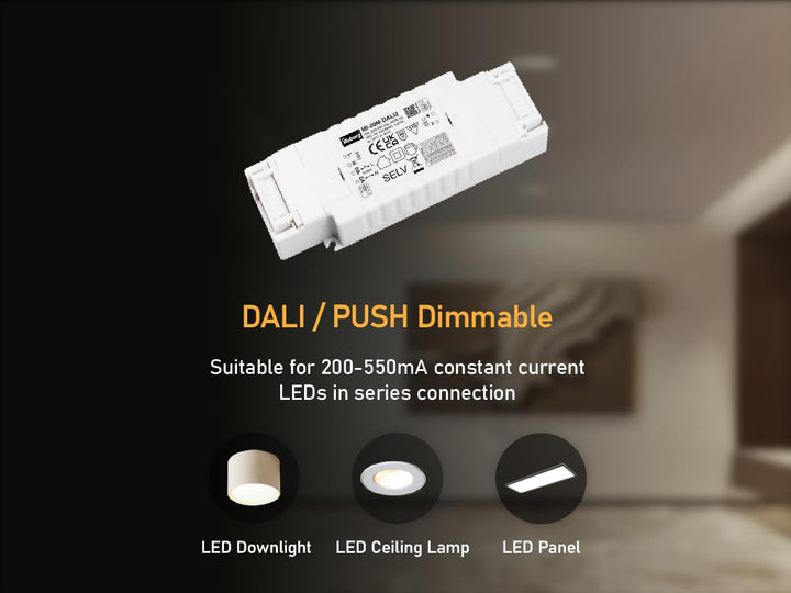 LED Trafo Dimmbar Dali Push 200mA - 550mA Konstantstrom 20W Flickerfree LED Netzteil Treiber Driver
