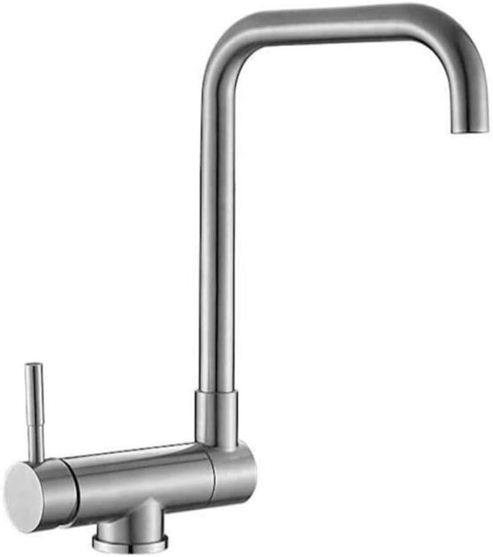 Garvee Küchenarmatur Klappbar für Vorfenster Montage, SUS304 Edelstahl Wasserhahn Küche 360° Schwenk