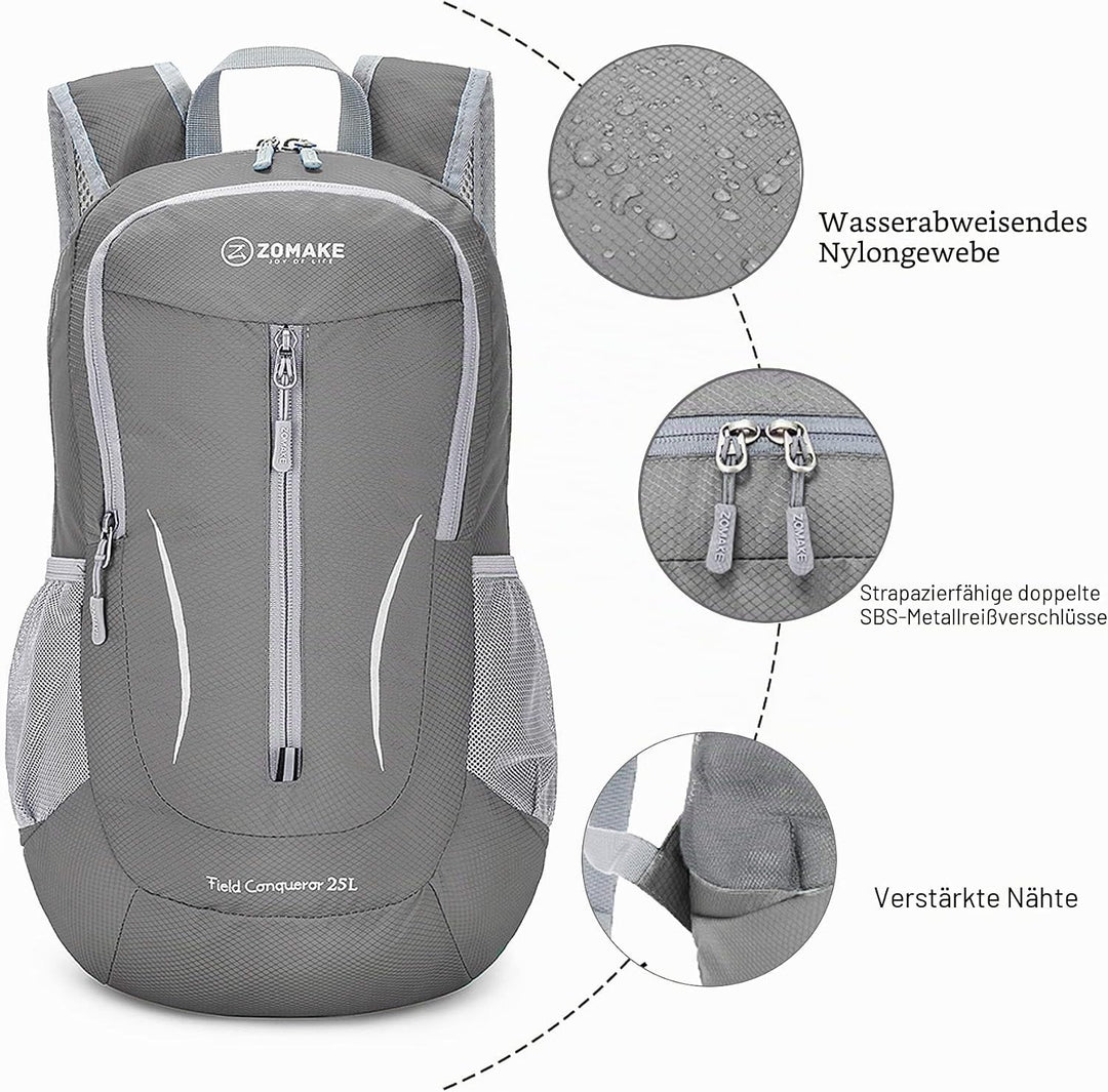 ZOMAKE Ultraleicht Faltbarer Rucksack - Packbare Backpacks 25L,Kleiner Faltbar Rucksäcke Wanderrucks