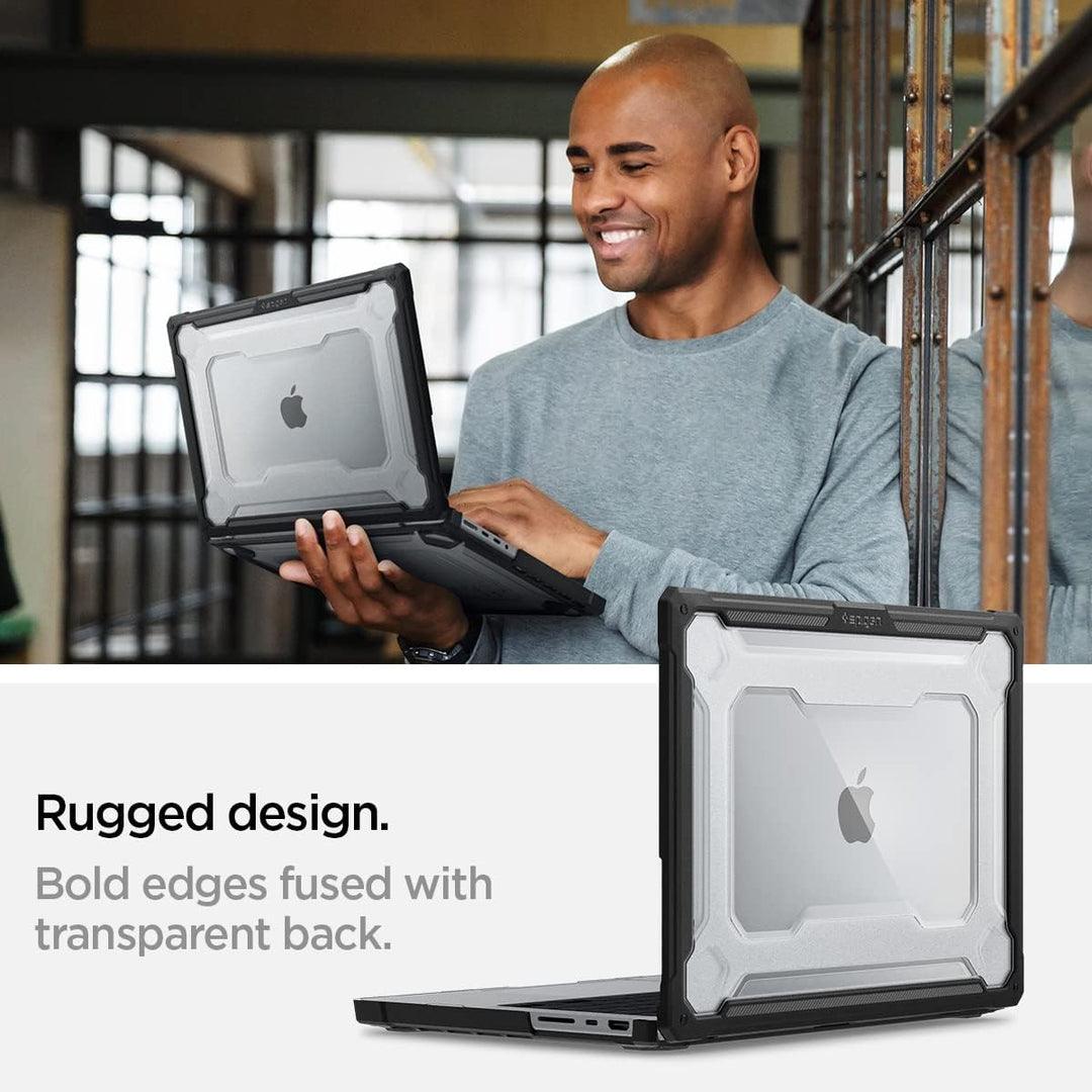 Spigen Rugged Armor Hülle MacBook Pro 14" Zoll Case Kompatibel mit M3 / M3 Pro / M3 Max / M2 Pro / M