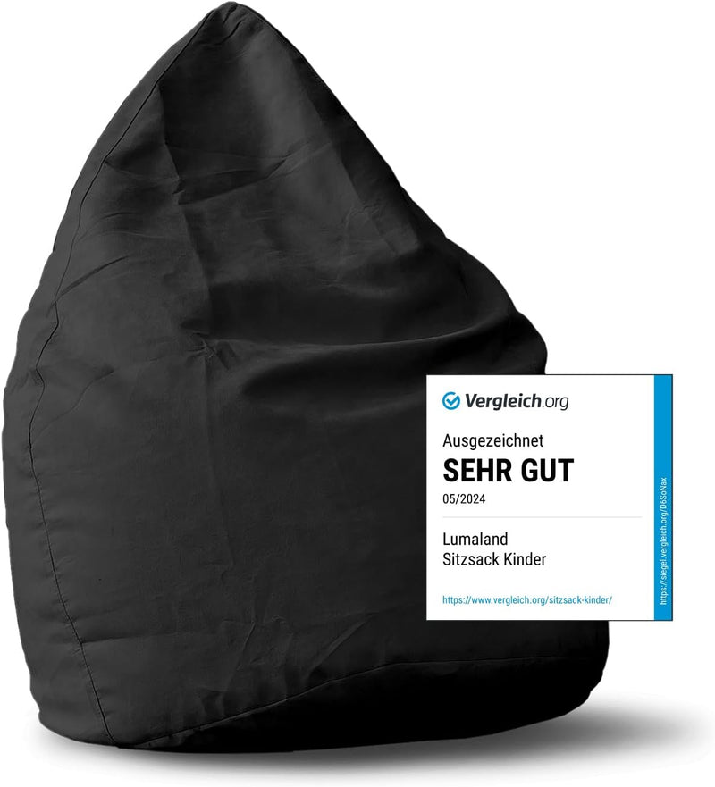 Lumaland Sitzsack Luxury 60x45cm | Microvelours Beanbag mit extra weichem & robustem Stoff | Für Erw