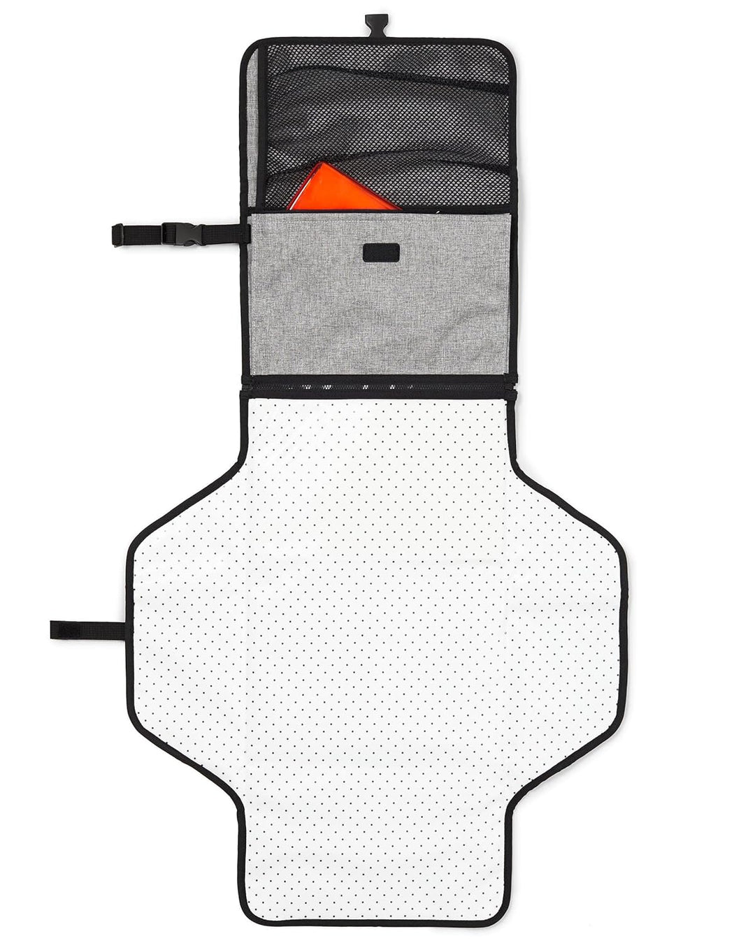 Skip Hop Pronto Mini Wickeltasche, Wickelstation für unterwegs, grey melange grau Einfarbige, grau E