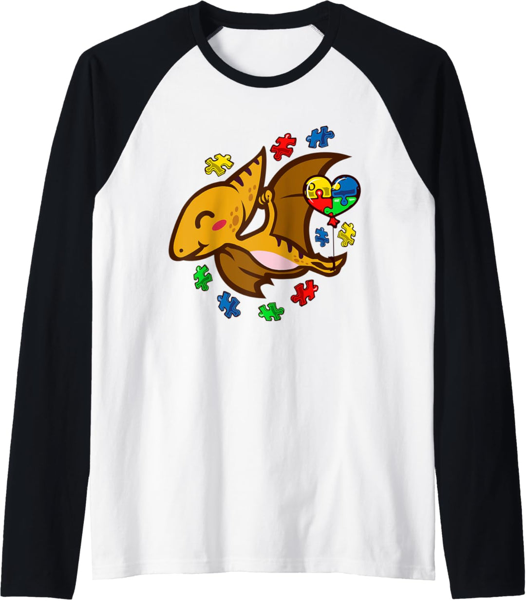 Autismus-Bewusstsein niedlich Pterosaurier Dinosaurier Raglan