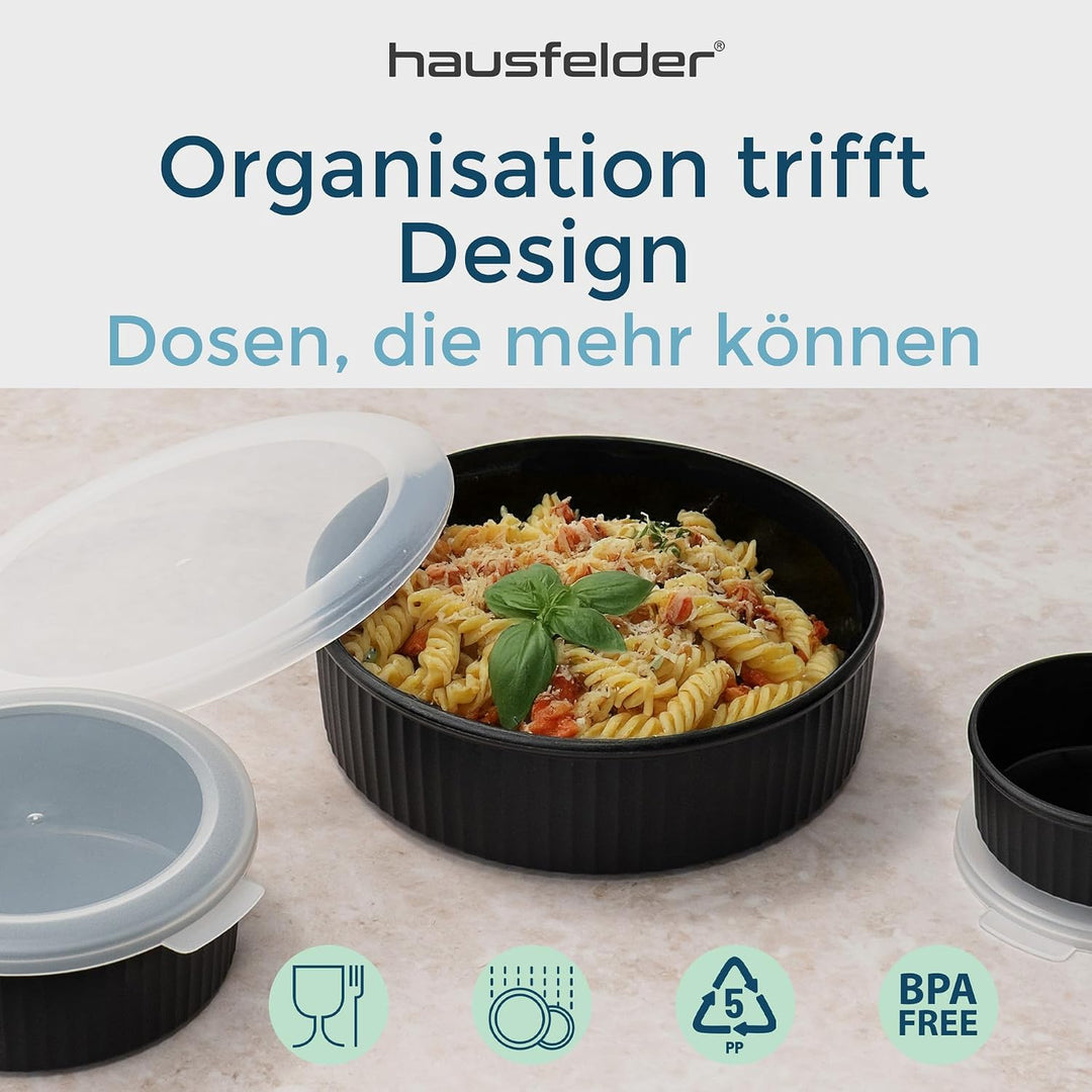 Hausfelder Vorratsdosen, 6er Set, 2x2 | 6er Set, 2x2, mit Deckel, Vorratsdosen, Frischhaltedose, Gef