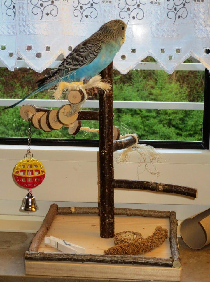 Vogelgaleria® Vogelspielplatz selber Bauen. DIY Bausatz für tolles Vogelspielzeug aus Naturholz