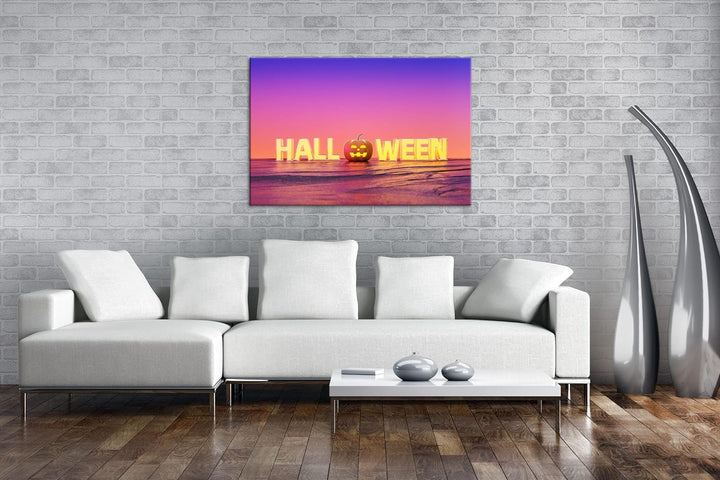 deyoli Halloween Logo Format: 80x60 als Leinwandbild, Motiv fertig gerahmt auf Echtholzrahmen, Hochw